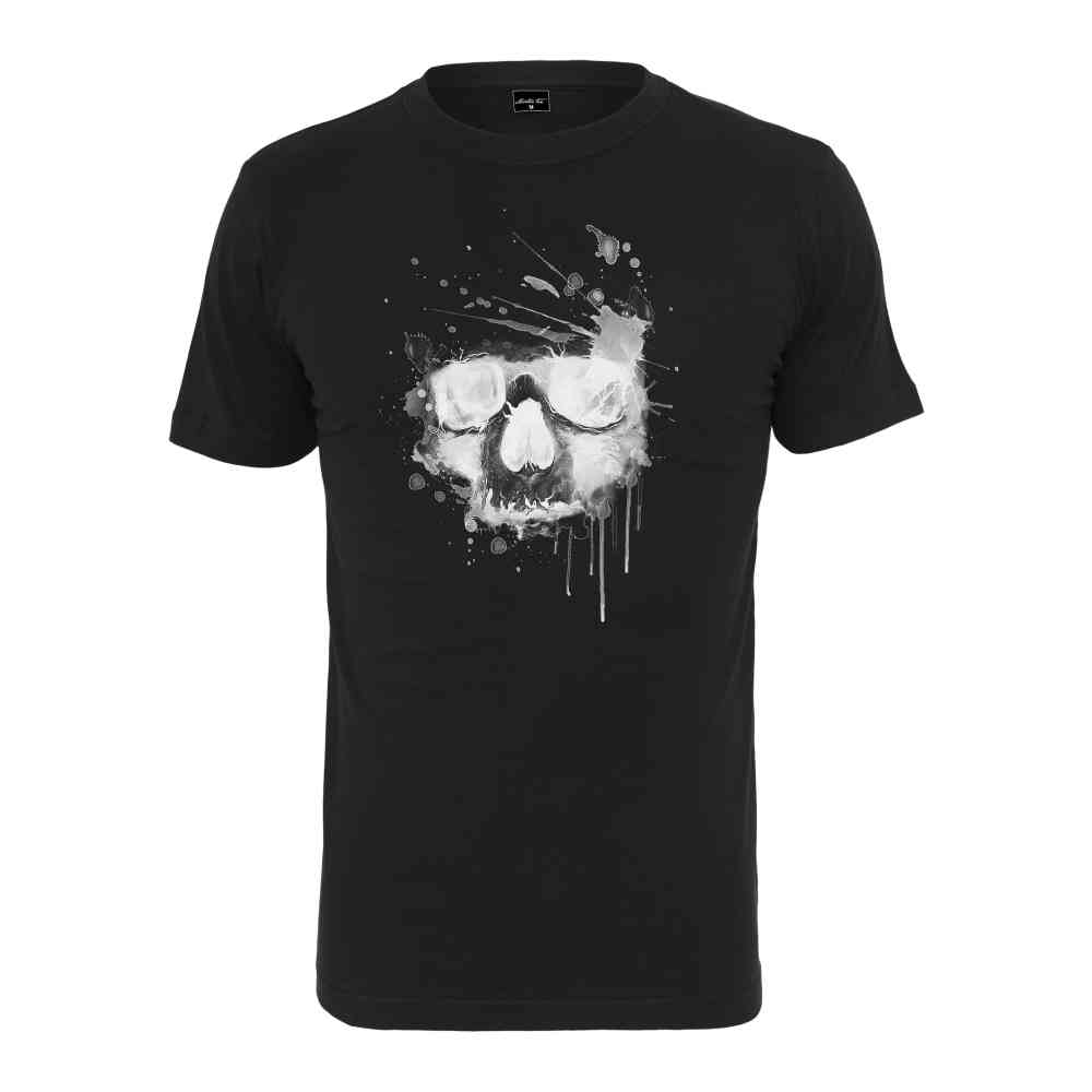 Mister Tee - Waterpaint Skull Herren TShirt - Schwarz